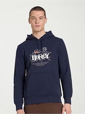Hurley Navy Blue Logo Hoodie Sweatshirt